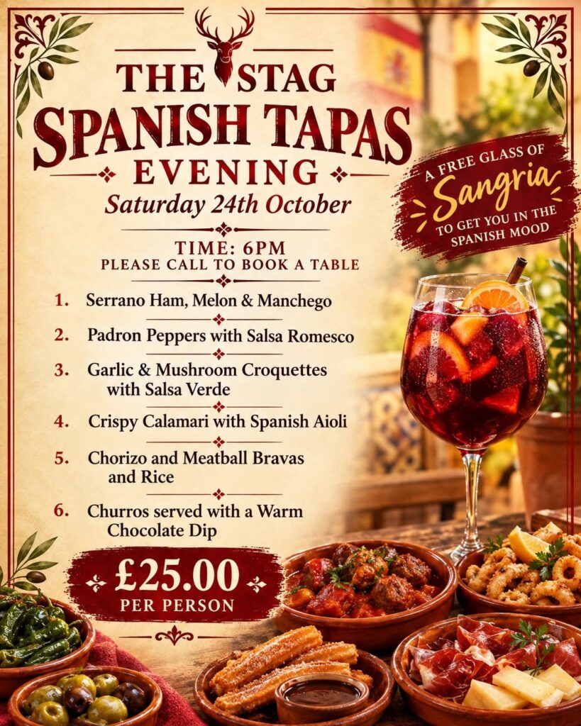 Spanish Tapas Night at The Stag in Ongar